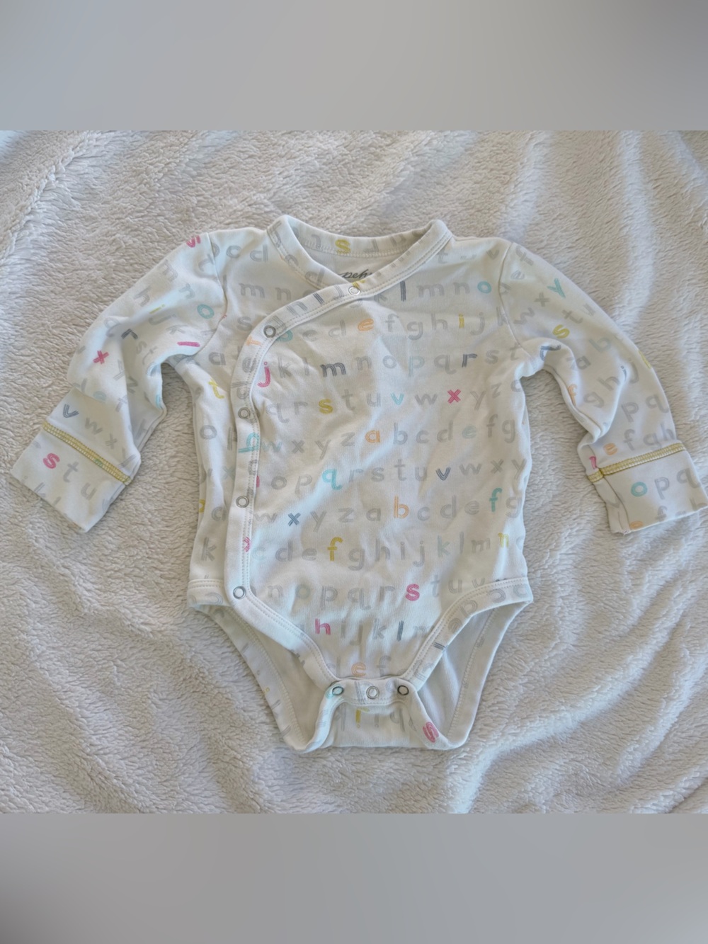 Pehr Baby Kimono onesie in ABC print
